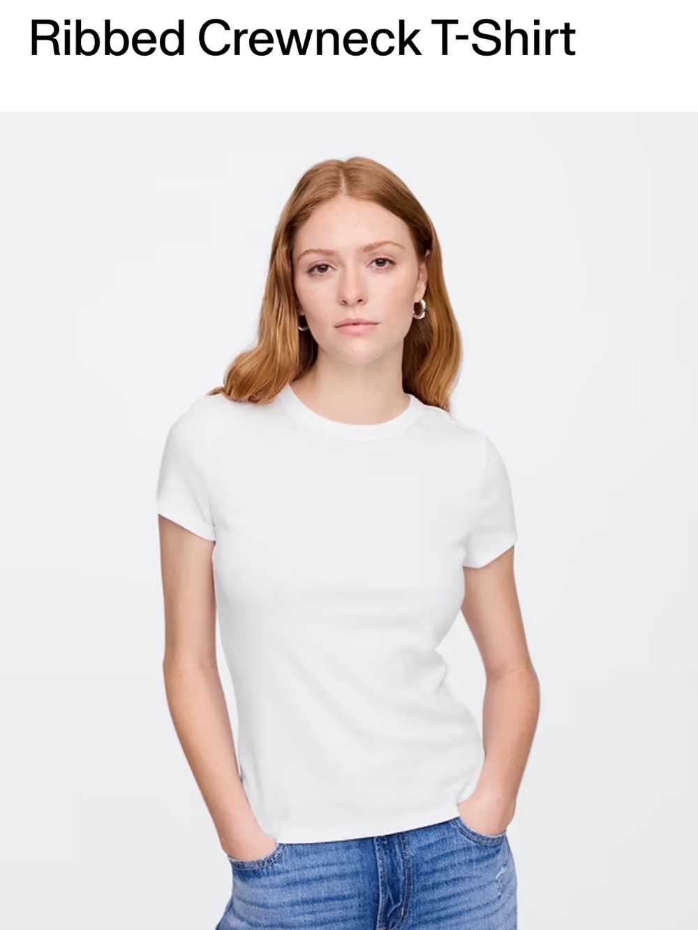 Ribbed Crewneck T-Shirt and Ribbed Shell Tank - med, white NWT